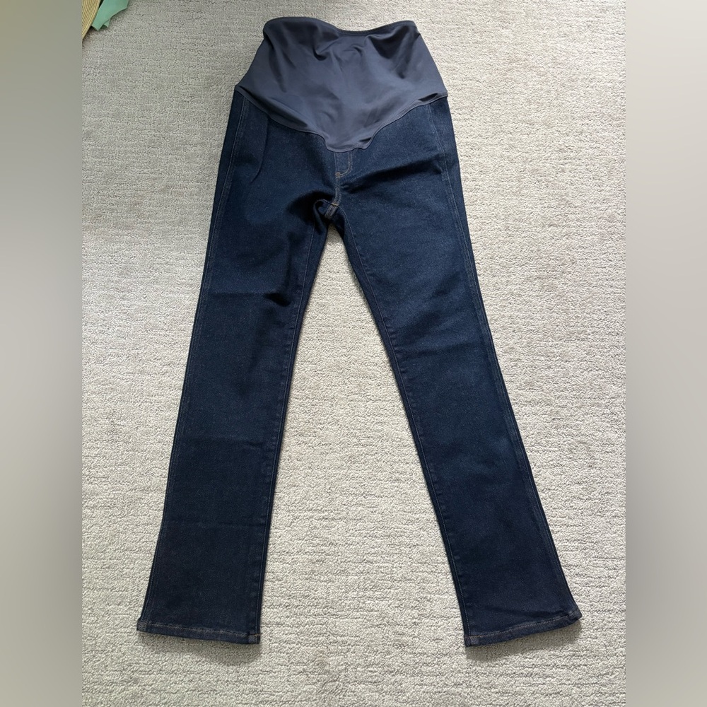 Madewell Women's Dark Indigo Straight Leg maternity Jeans